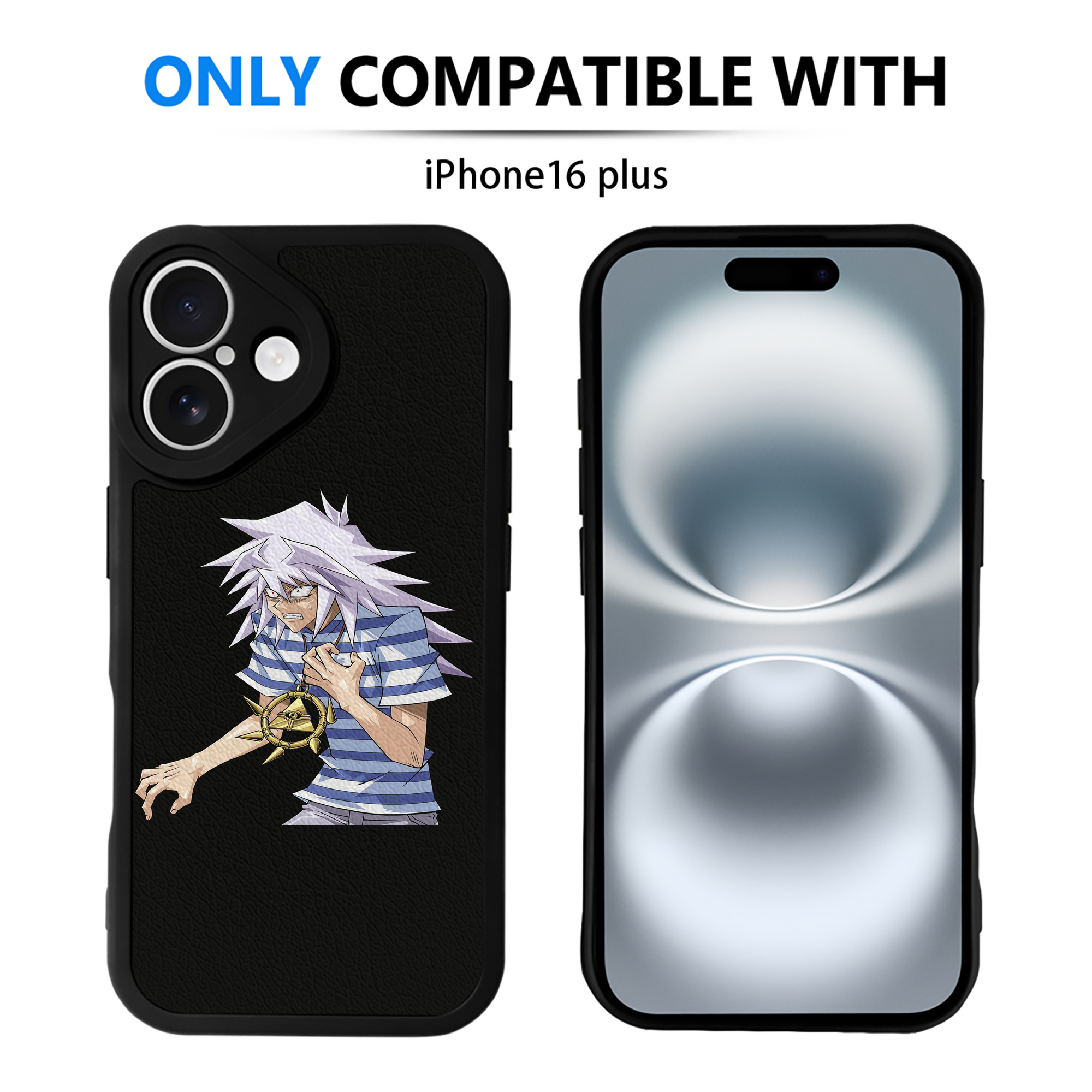 （画像用） 遊☆戯☆王 Yu-Gi-Oh! 【iPhone 16シリーズ対応】シリコンスマホケース（レザー調） 材質：シリコン